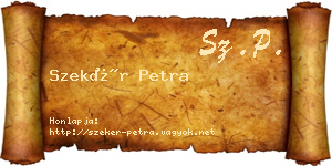 Szekér Petra névjegykártya