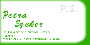 petra szeker business card